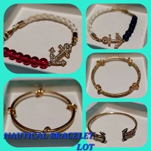 JEWELRY lot of gold- nautical-themed bracelets, featuring 5 bracelets brand New